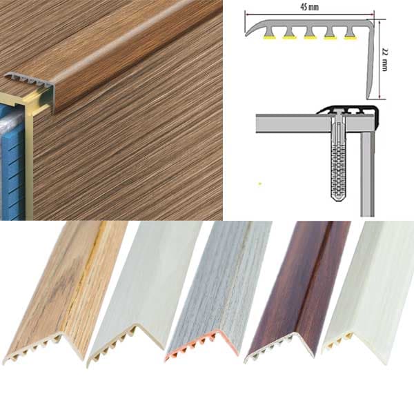 Wood Effect uPVC Stair Nosing 0.9m Non Slip Edge Trim