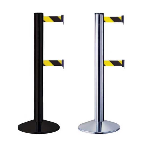 Tensile Yellow & Black Double Belt Barrier