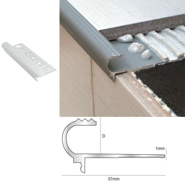 Tile-In Bullnose Edge Profile Trim 2.6m