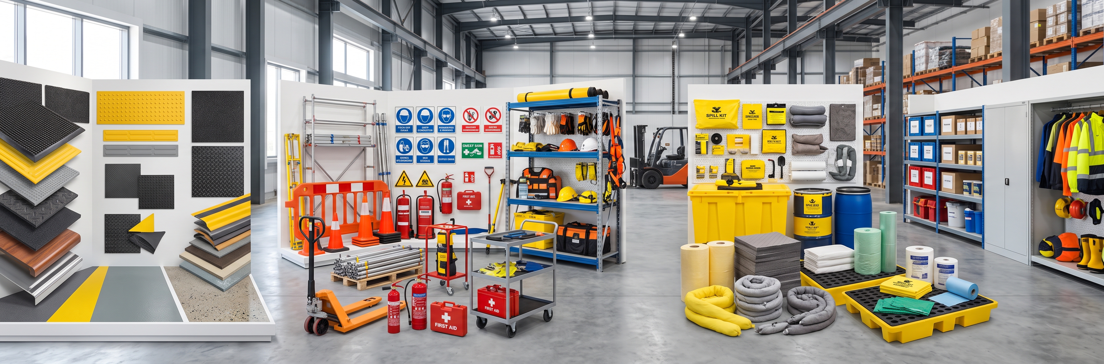Web fittings, tapes, and general accessories for industrial installations