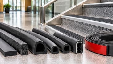 Rubber strip used for cushioning and vibration control on machinery