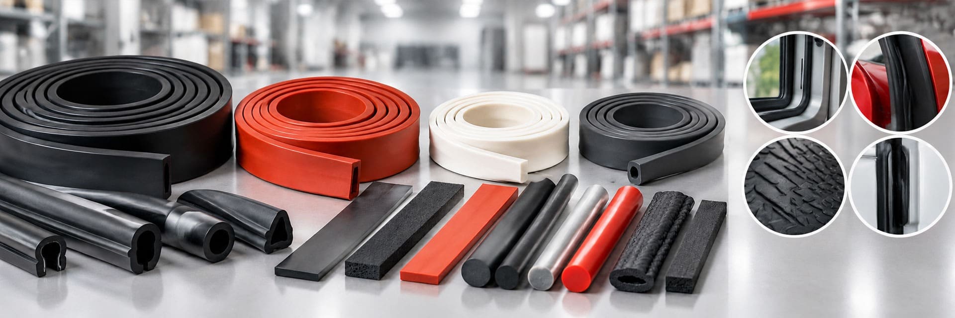 PVC nitrile rubber strip showing its closed-cell structure